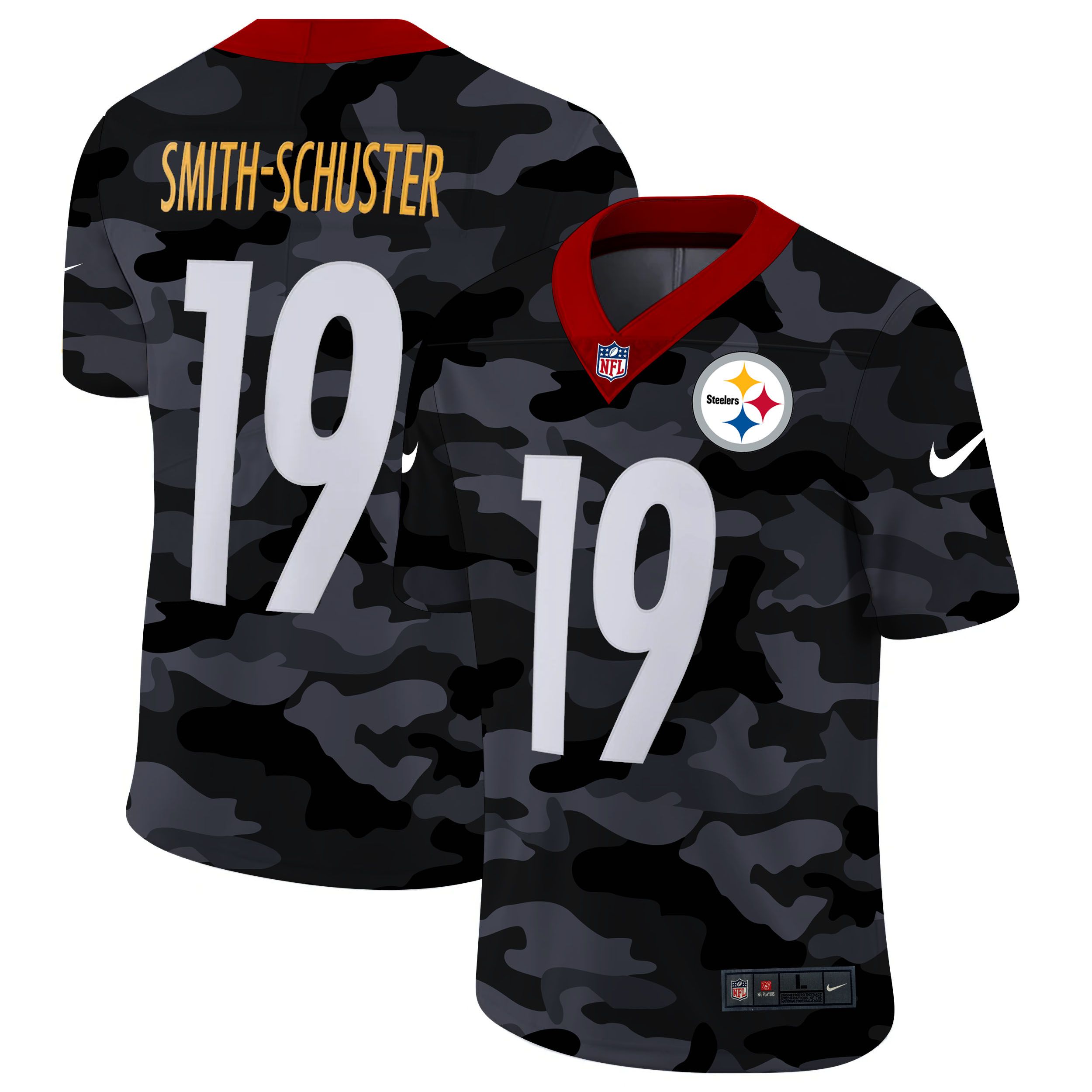 Men Pittsburgh Steelers #19 Smith-schuster 2020 Nike Camo Salute to Service Limited NFL Jerseys